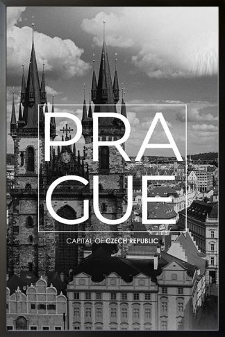 Prague B&W Typo poster