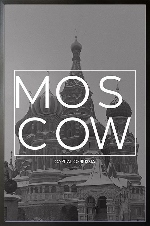 Moscow B&W Typo poster