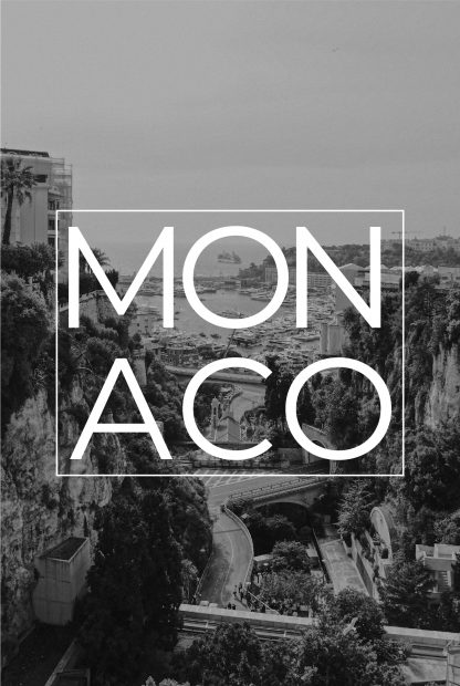 Monaco B&W Typo poster