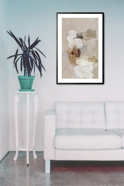 Neutral Tone paint and lines no. 1 poster in interior