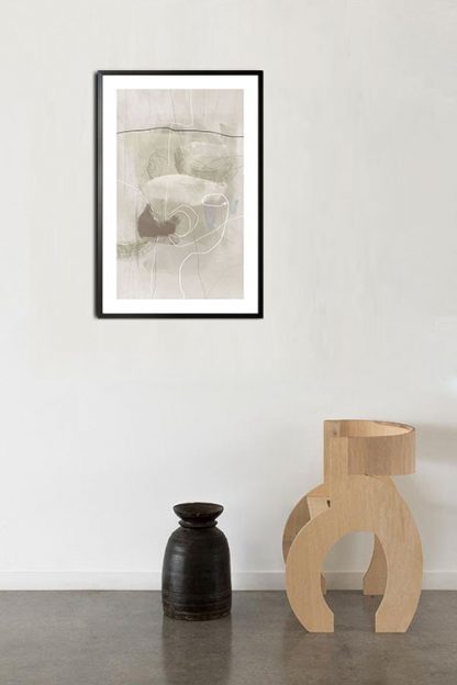 Neutral Tone paint and lines no. 2 poster in interior