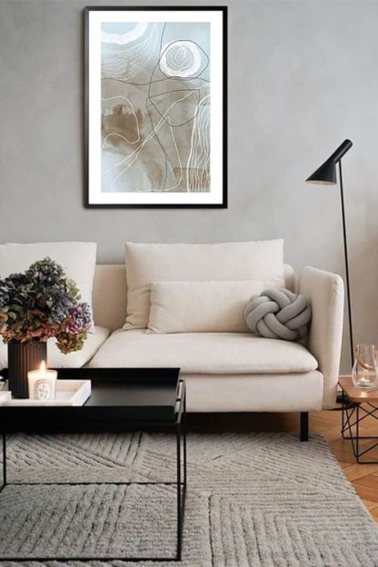 Neutral Tone paint and lines no. 3 poster in interior