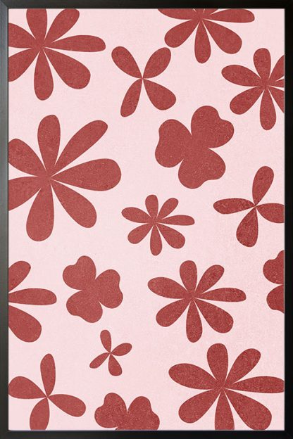 Shade of pink flower cut-out poster