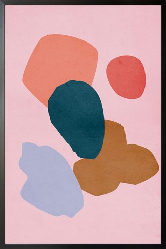 Shade of pink and blue shapes poster