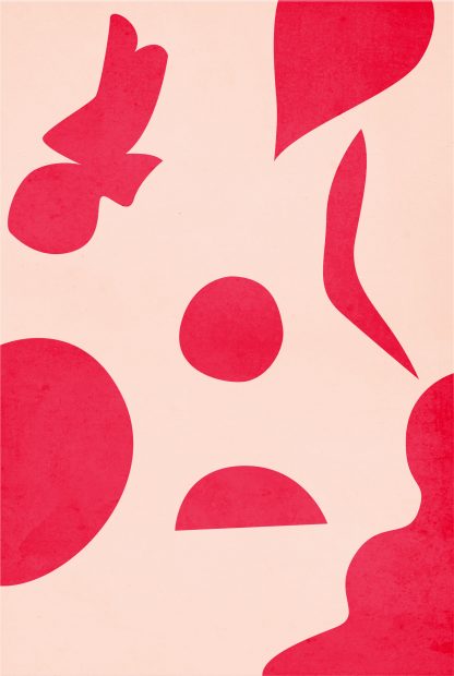 Vibrant pink shape abstract poster