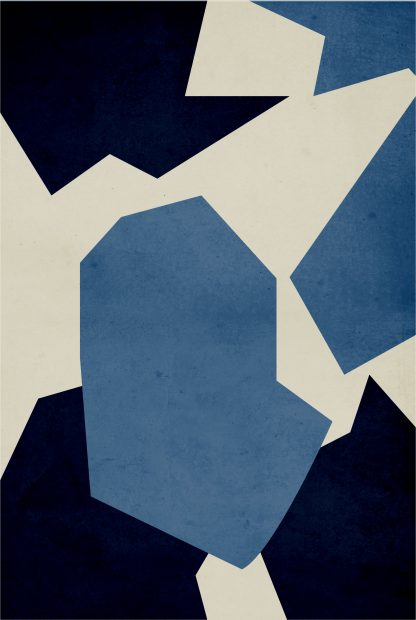 Dark blue shape abstract poster