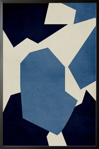 Dark blue shape abstract poster