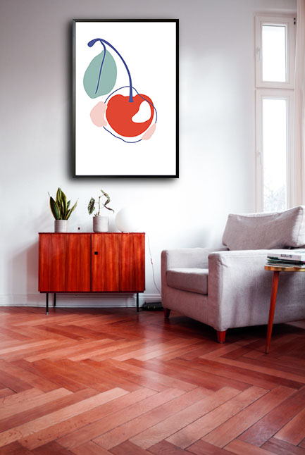 Abstract Cherry poster in interior