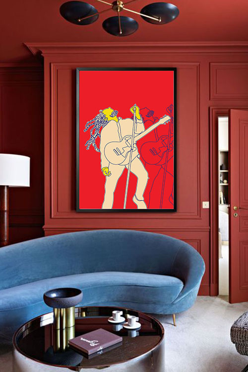 Marley poster in interior