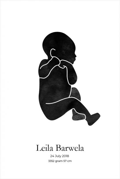 Baby Watercolor silhouette personal poster