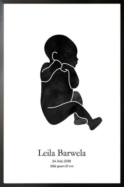 Baby Watercolor silhouette personal poster