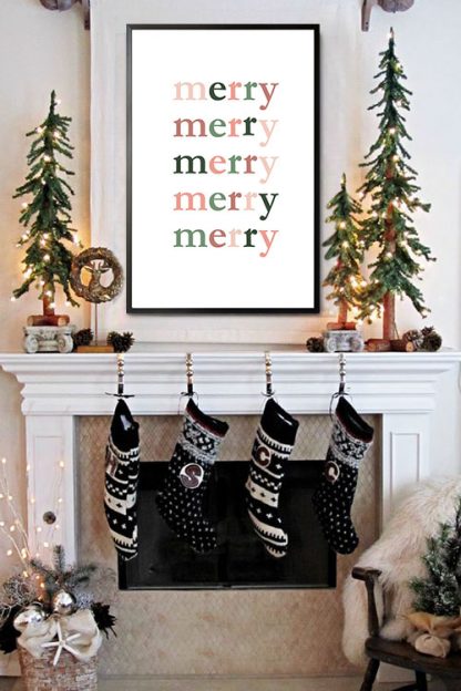 Merry merry poster in interior