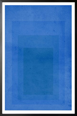 Textured blue rectangles poster