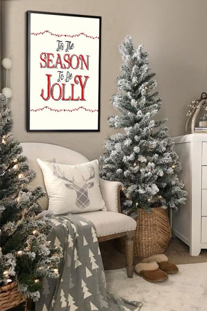 Tis the season to be jolly poster in interior