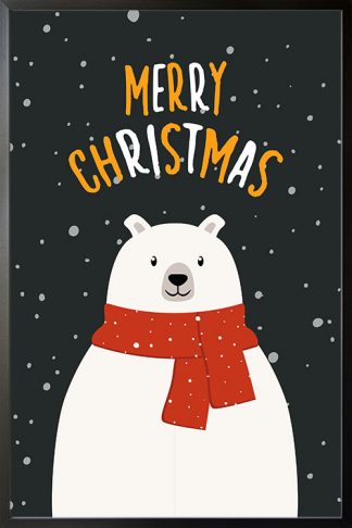 Polar bear with scarf poster