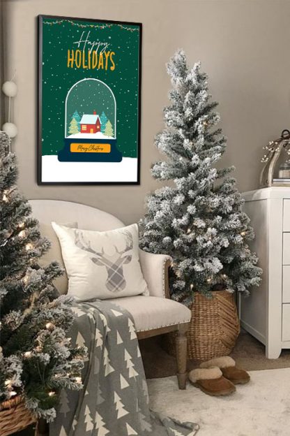 Crystal ball snow poster in interior