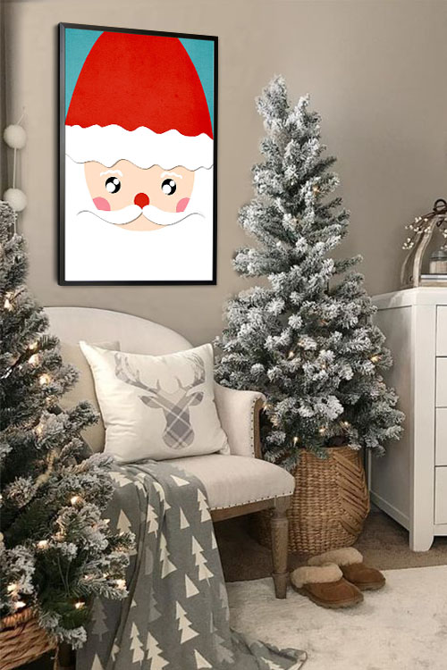 Cute santa poster in interior