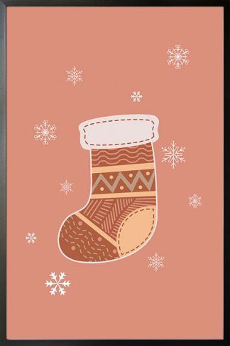 Christmas socks boho color poster