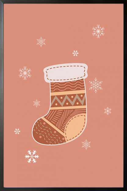 Christmas socks boho color poster