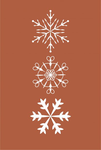 Snowflakes boho color background poster