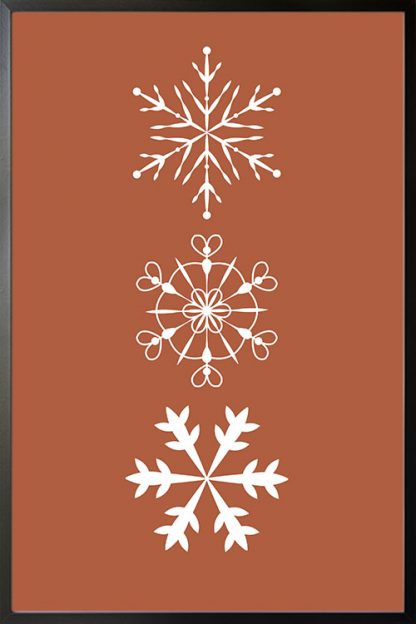 Snowflakes boho color background poster