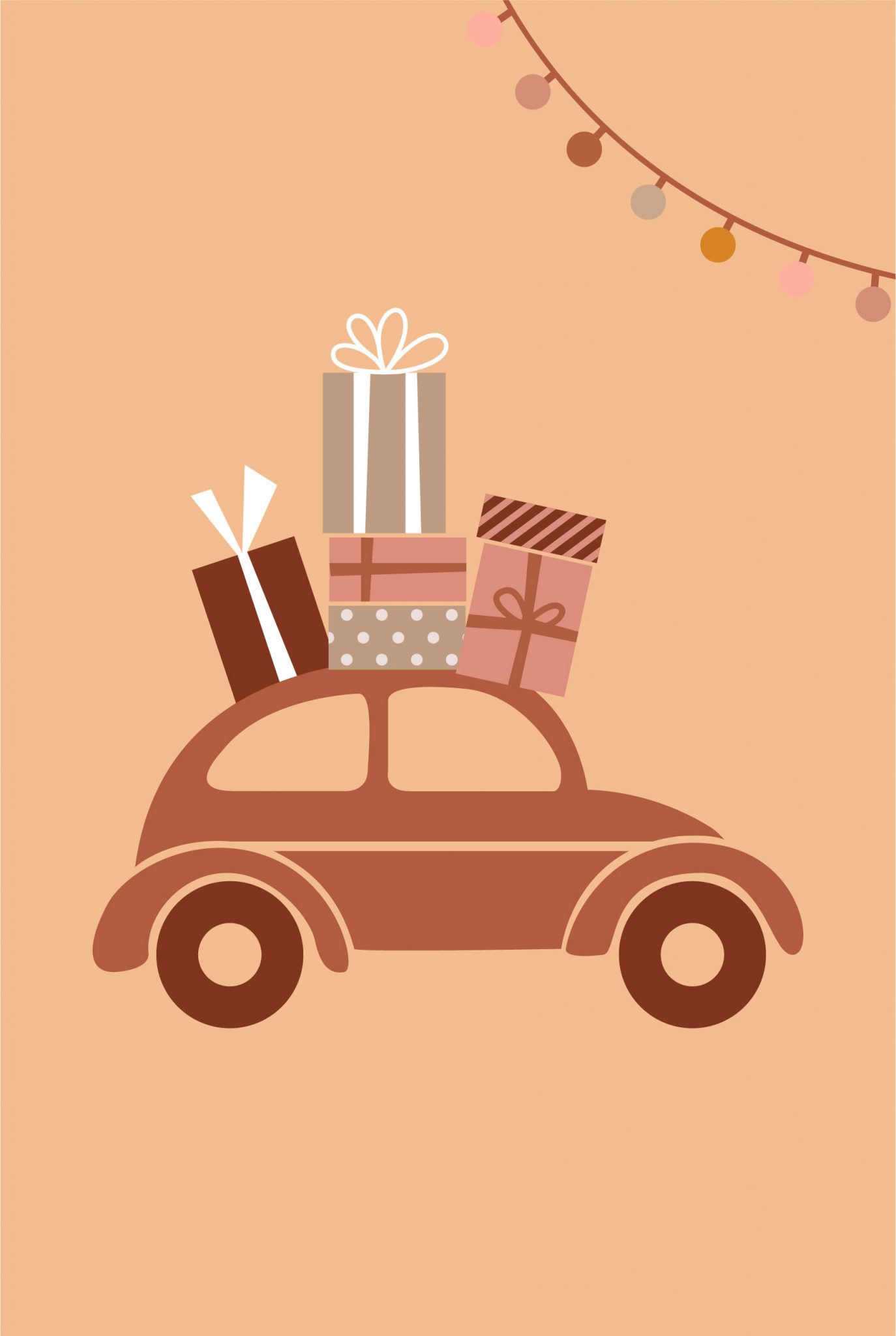 Christmas car with gifts poster Artdesign