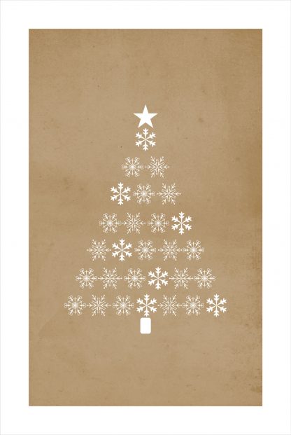 Christmas tree snowflakes poster