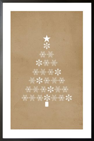 Christmas tree snowflakes poster