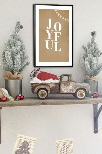 Joyful typo poster in interior