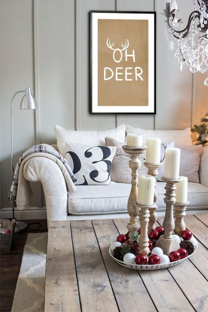Oh Deer poster in interior
