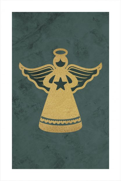 Gold angel ornament poster