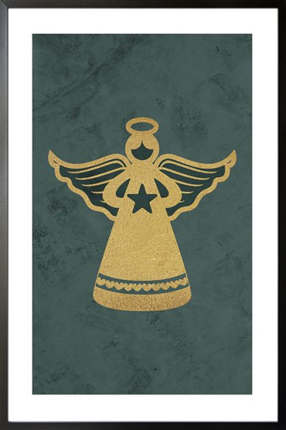 Gold angel ornament poster