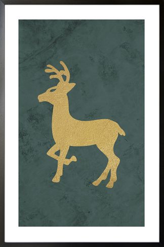 Gold deer ornament poster