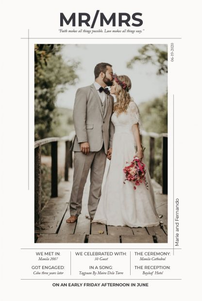 Special wedding photo poster