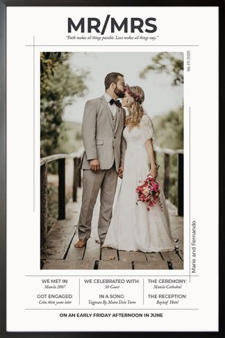 Special wedding photo poster