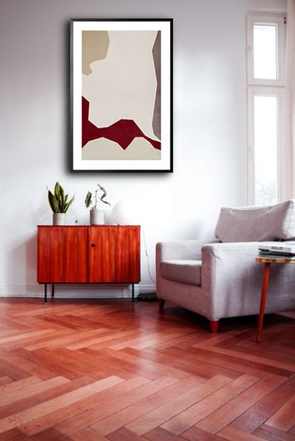 Textured Maroon no. 2 poster in interior