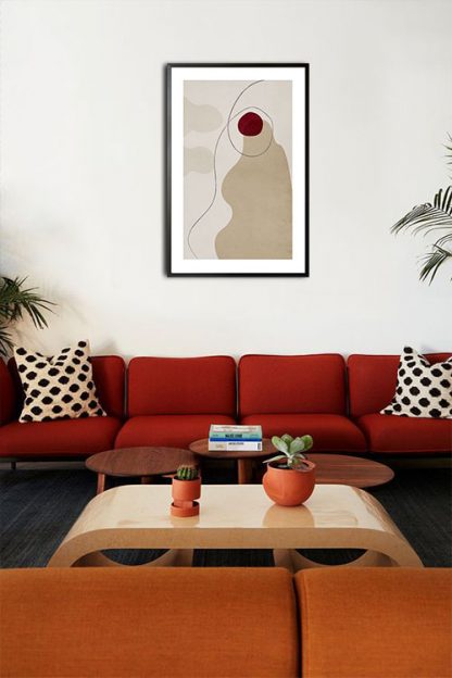 Textured Maroon no. 6 poster in interior