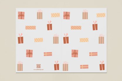 4 Pcs. gift pattern greeting card