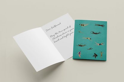 4 Pcs. Swimmers greeting card