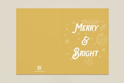 4 Pcs. Merry and bright greeting card