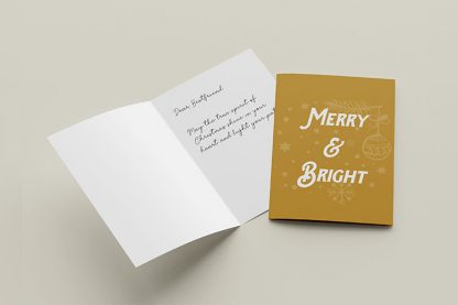4 Pcs. Merry and bright greeting card