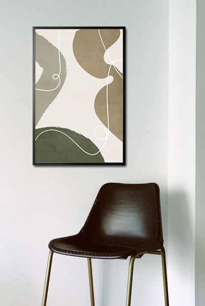 Graphical and curvy shape no. 2 poster in interior
