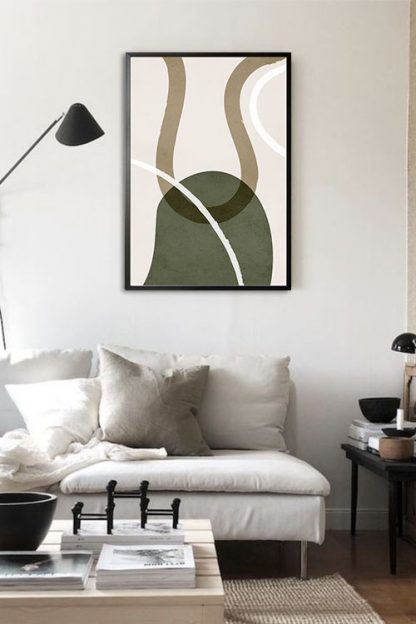 Graphical and curvy shape no. 4 poster in interior