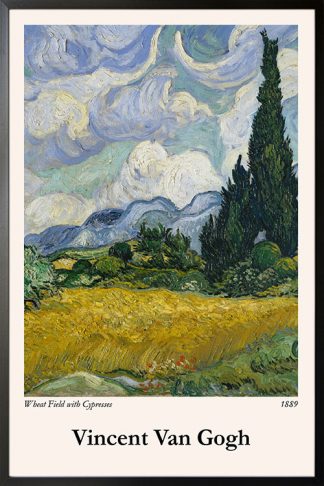 Wheat Field with Cypresses poster