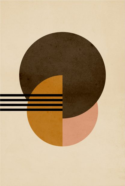 Circles, arc and four lines no. 2 poster