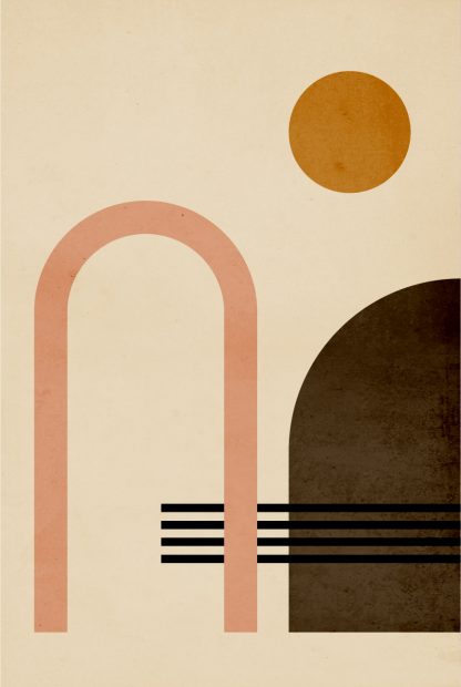 Circles, arc and four lines no. 4 poster