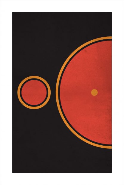 memphis art half orange circle poster