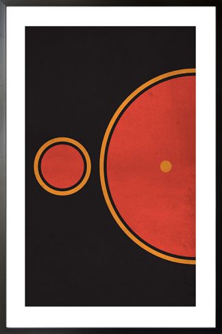 memphis art half orange circle poster