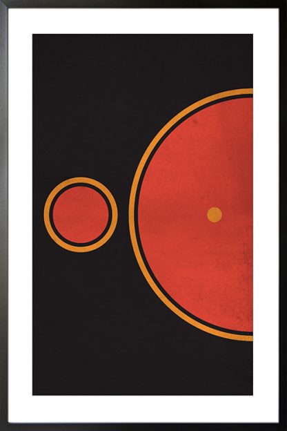 memphis art half orange circle poster