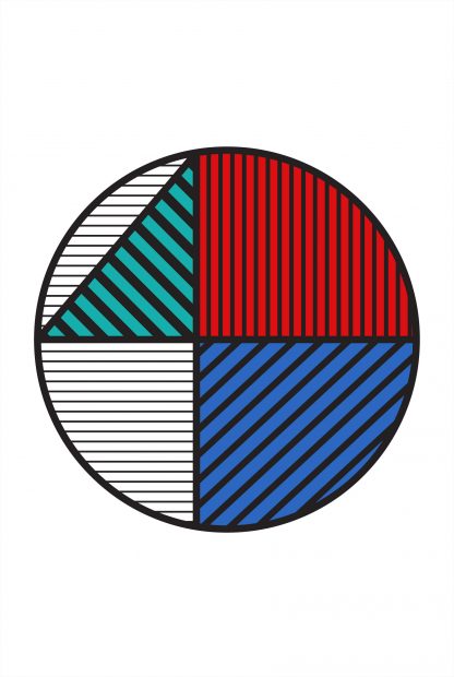 Memphis art lined circle poster